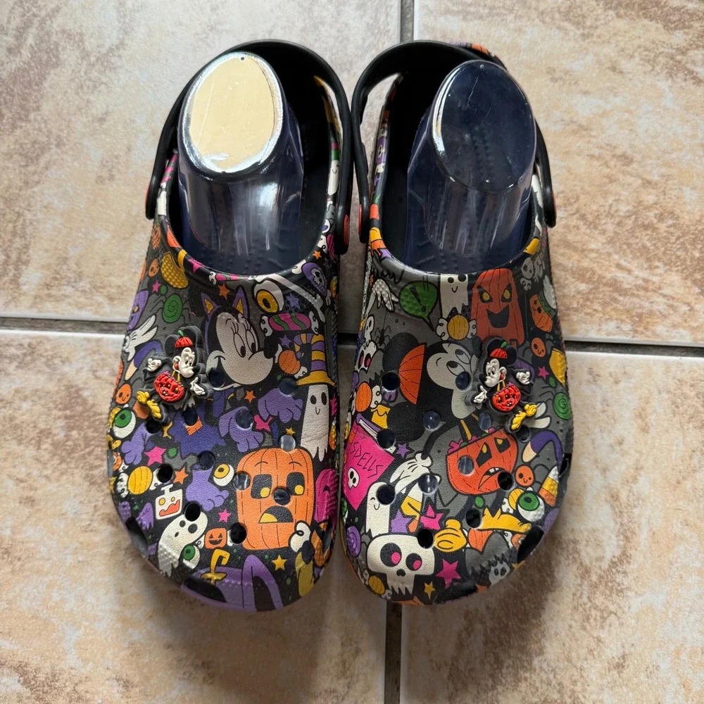 Crocs X Disney Theme‎ Park 2022 Mickey & Minnie Halloween Clogs Size M 10 / W 12